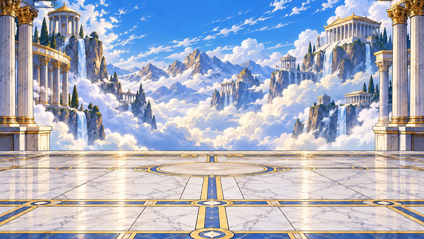 Painted concept of the Olympus fighting arena