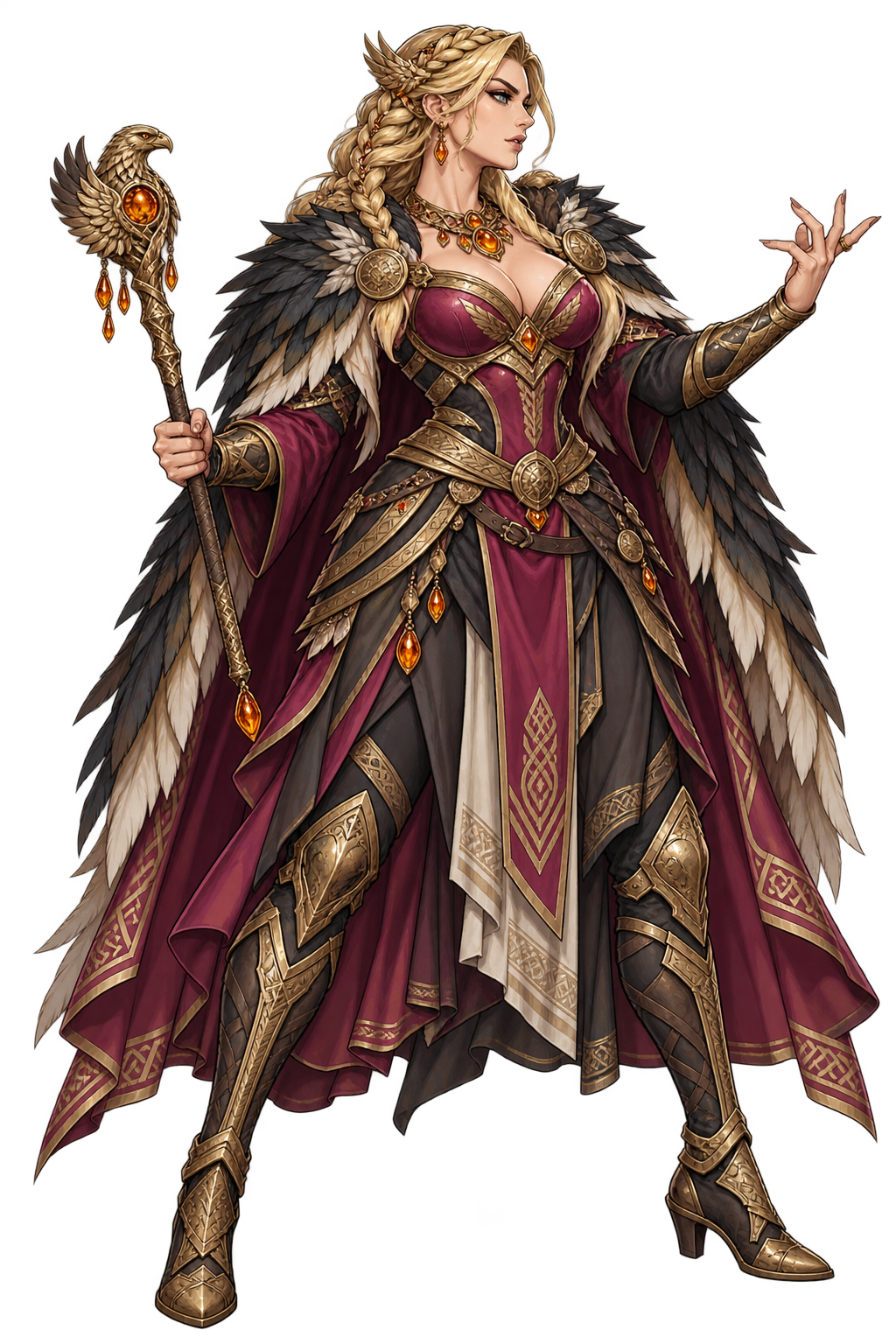 Freyja full-body character concept