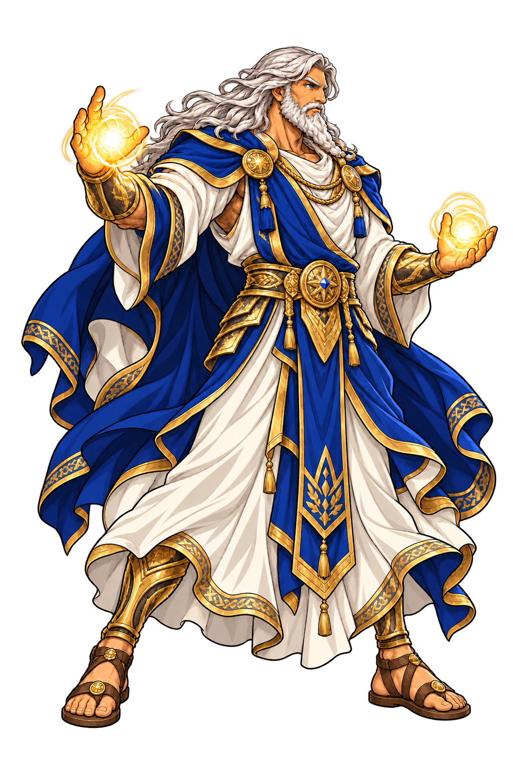God full-body character concept