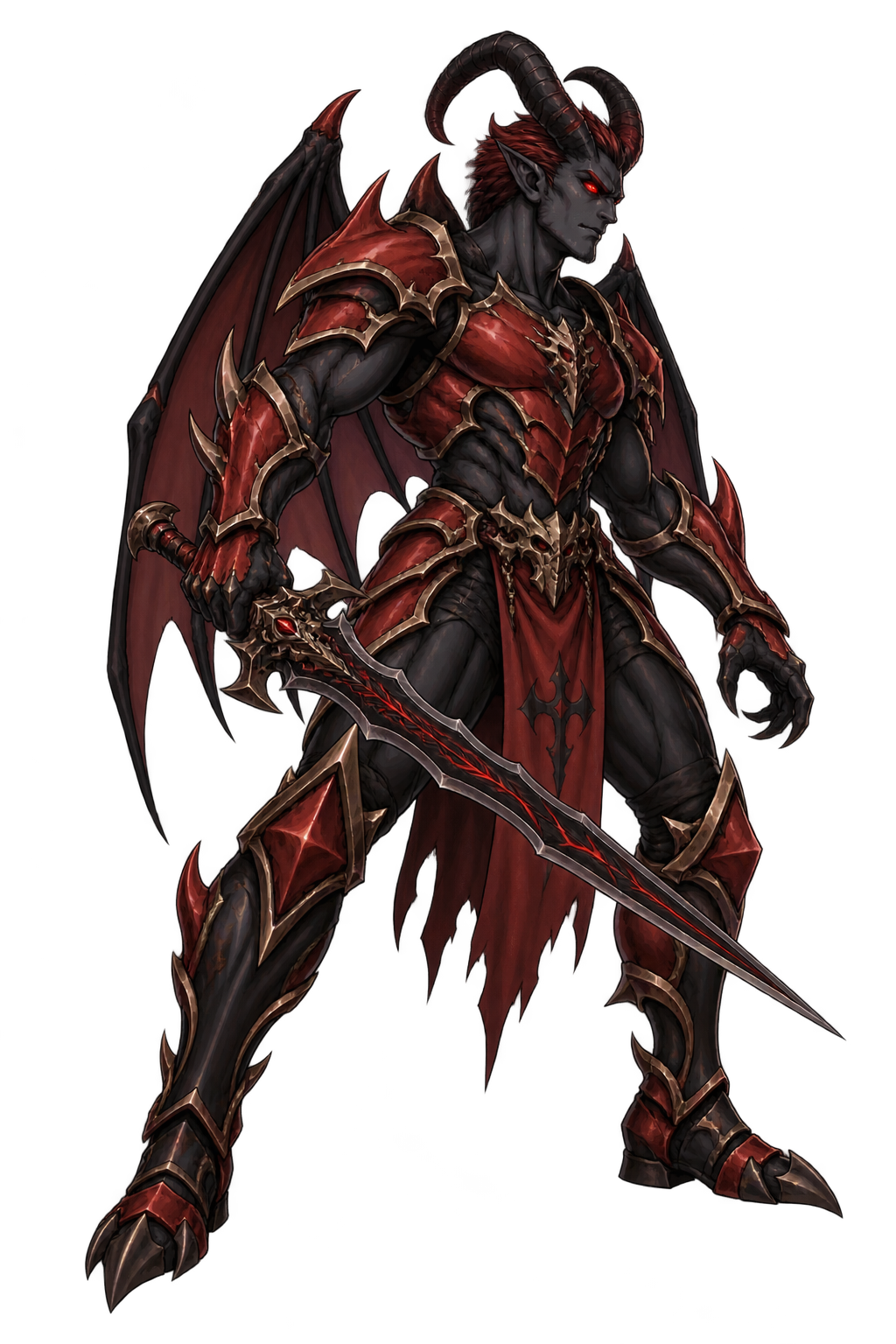Satan full-body character concept