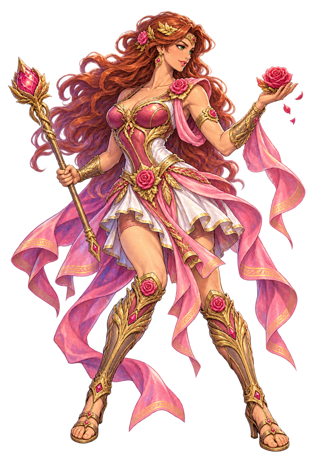 Aphrodite painted full-body character portrait