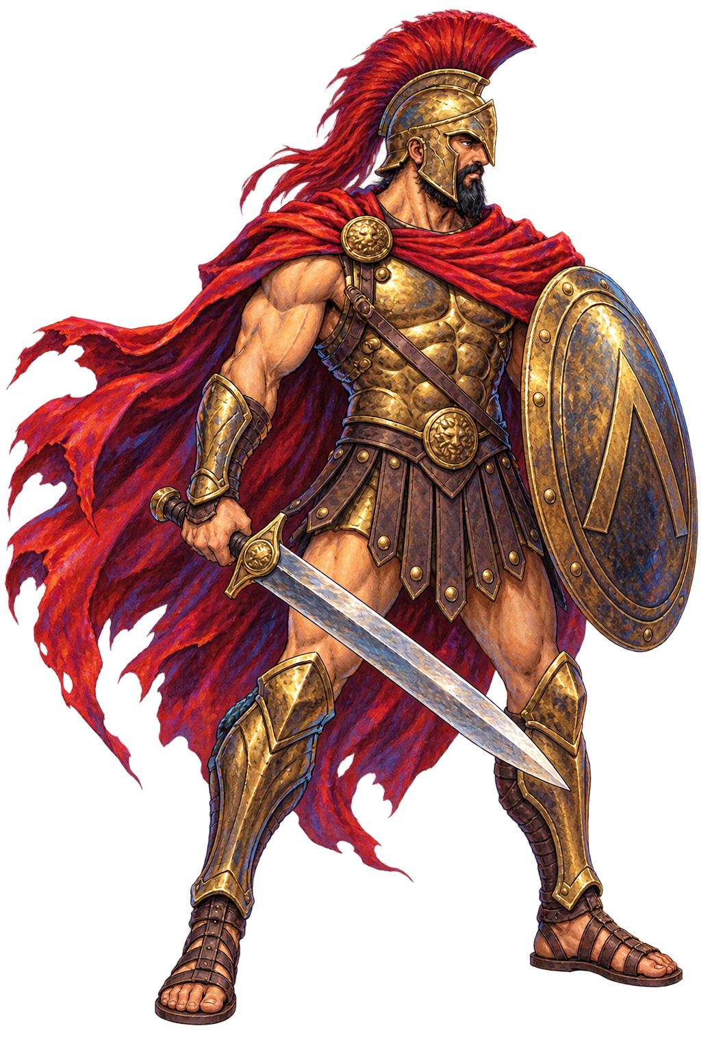 Ares painted full-body character portrait