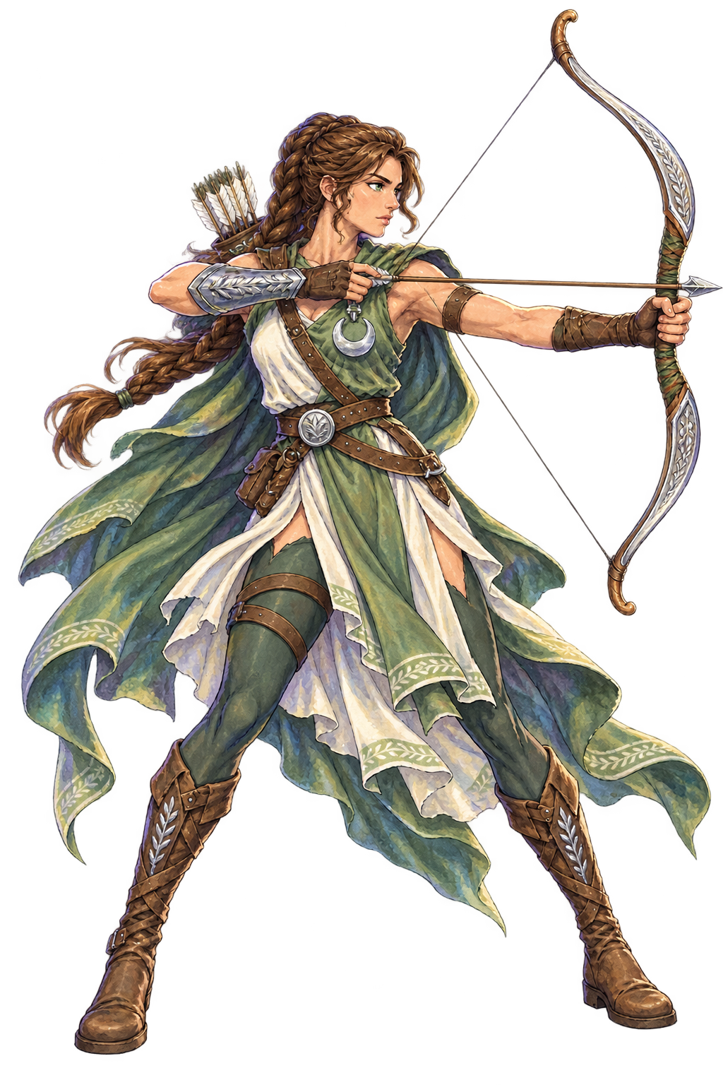 Artemis painted full-body character portrait