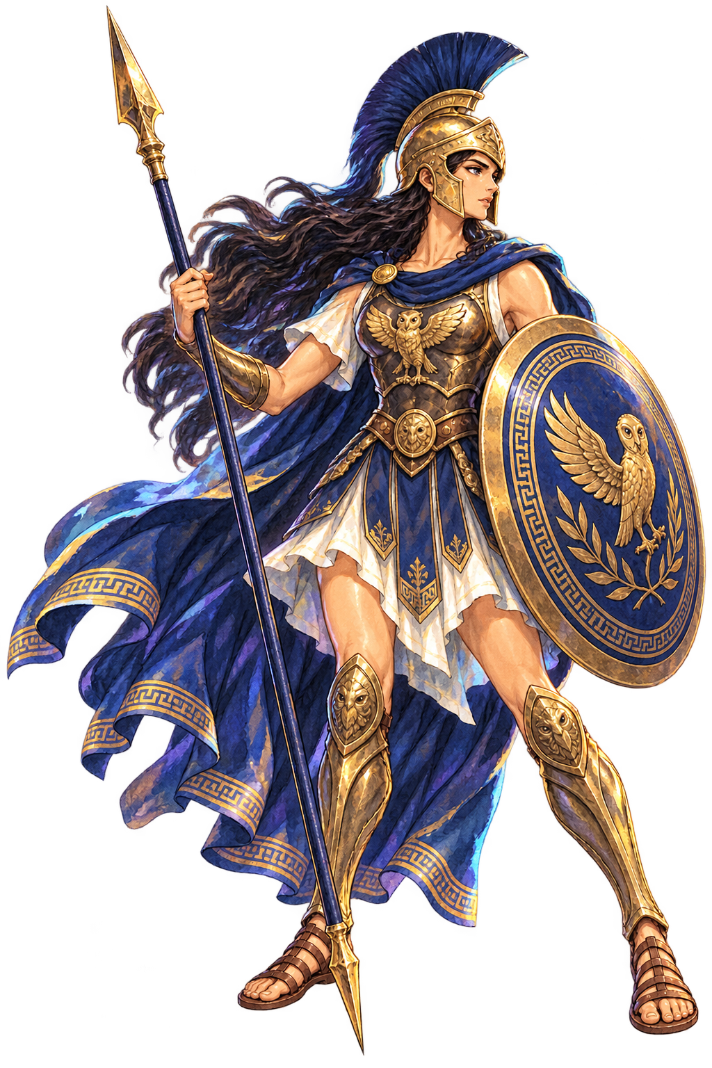 Athena painted full-body character portrait