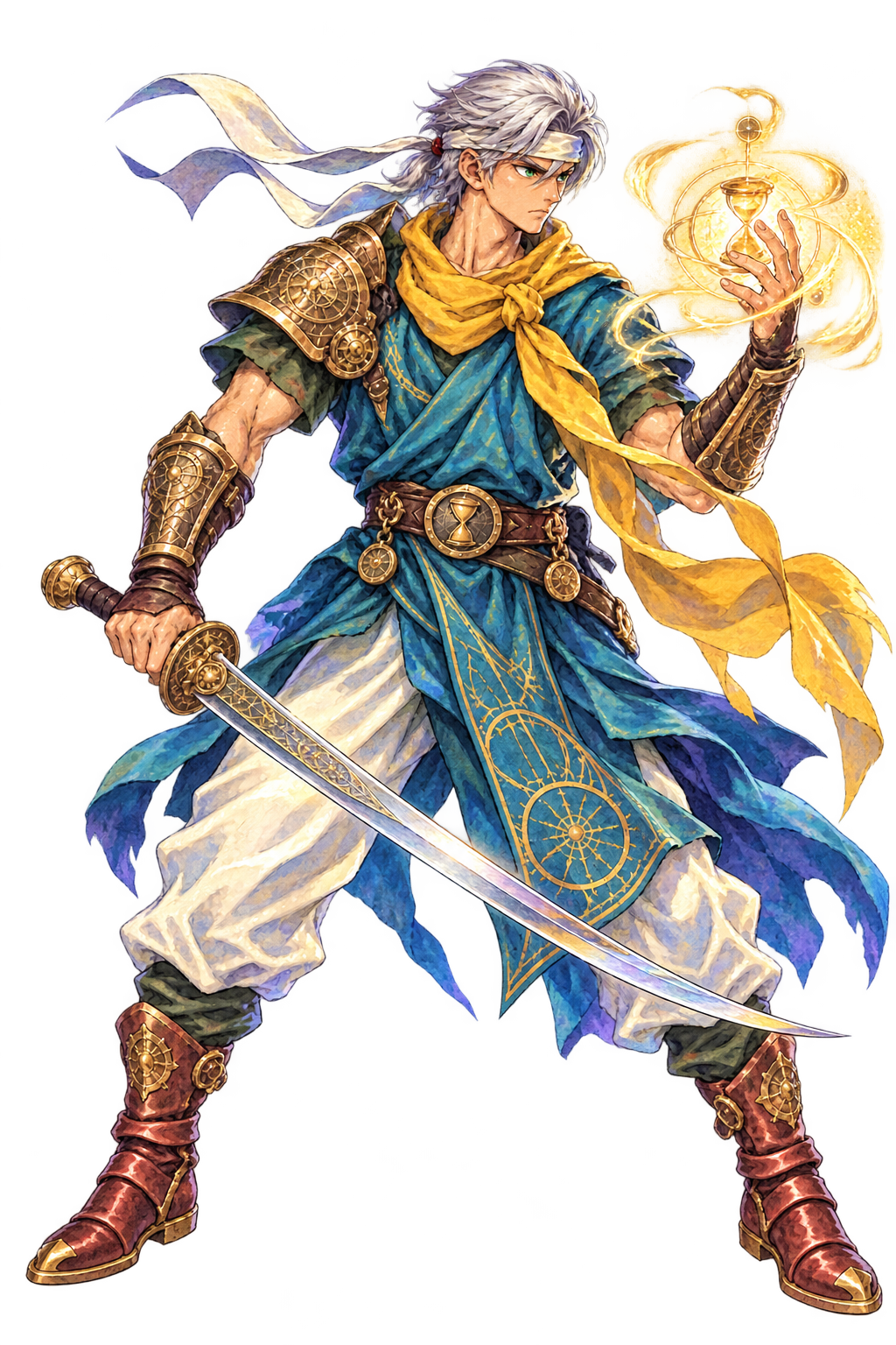 Chronos painted full-body character portrait