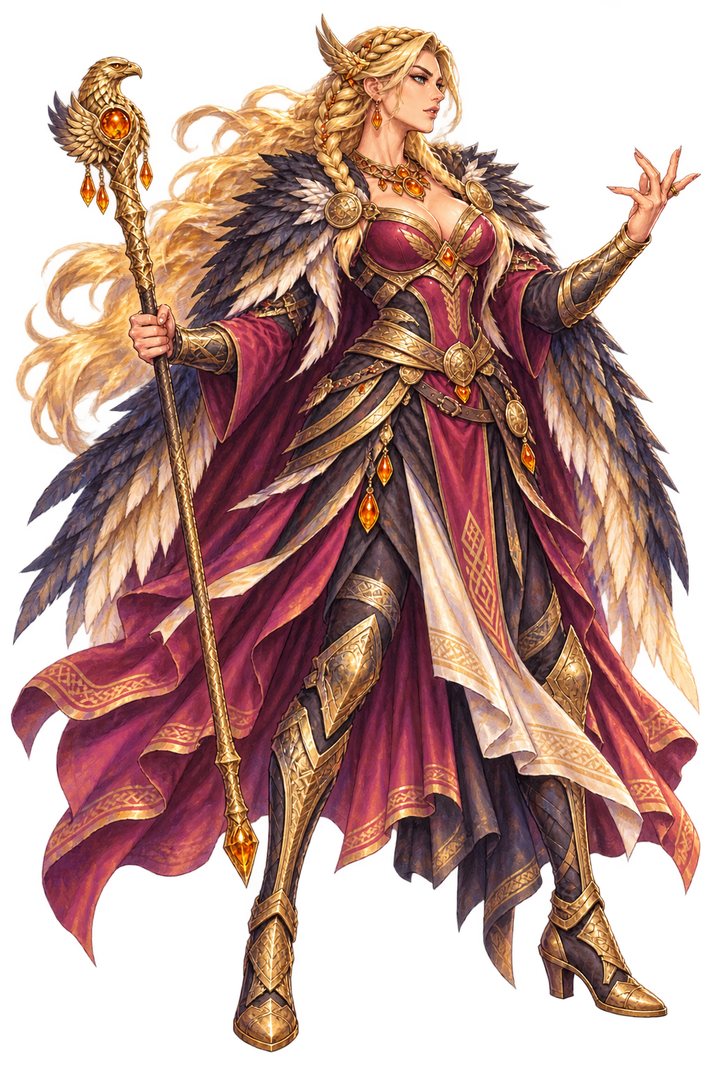 Freyja painted full-body character portrait