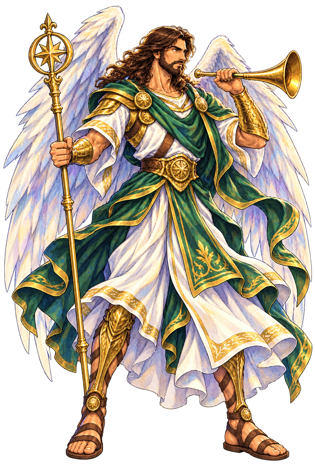 Gabriel painted full-body character portrait