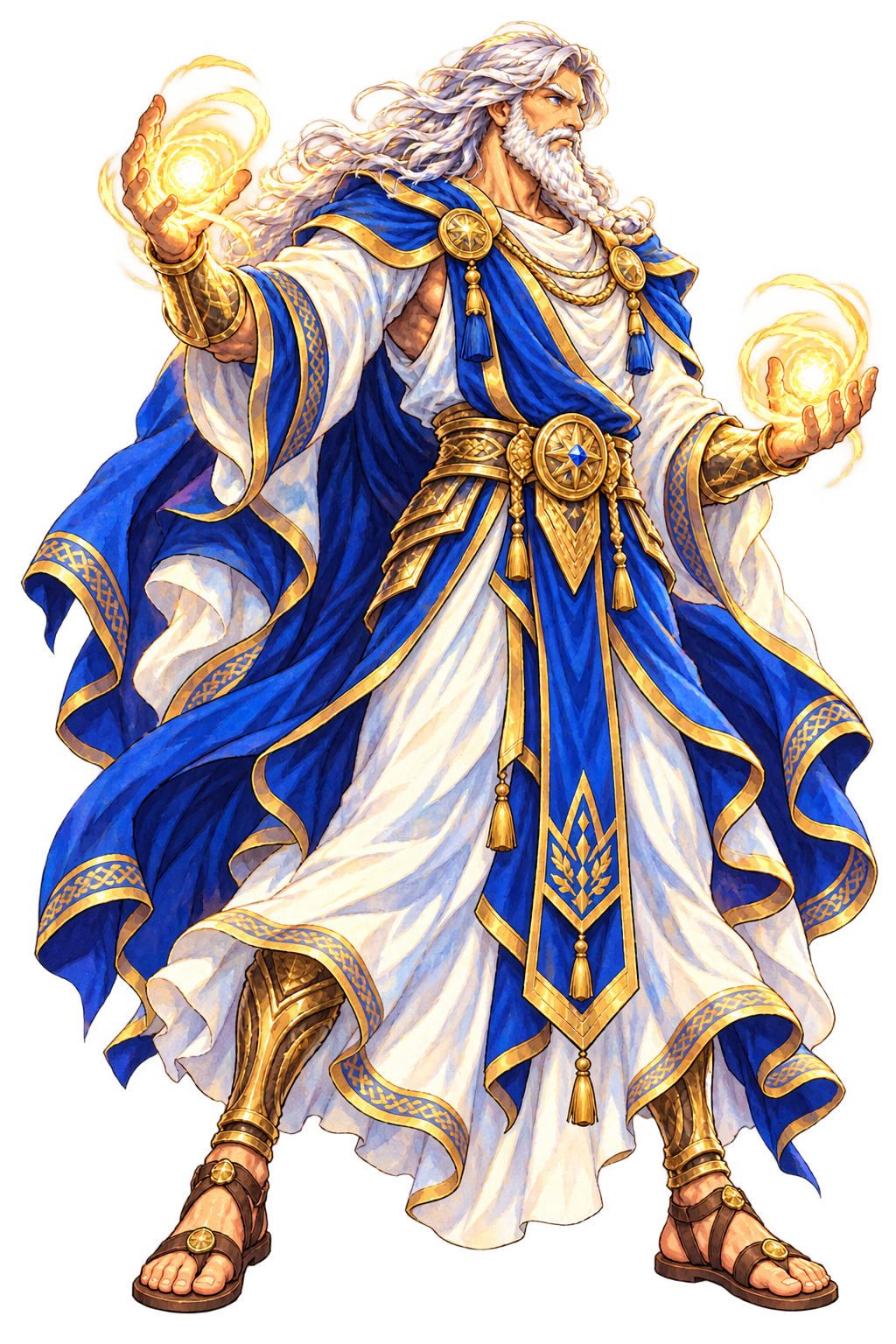 God painted full-body character portrait