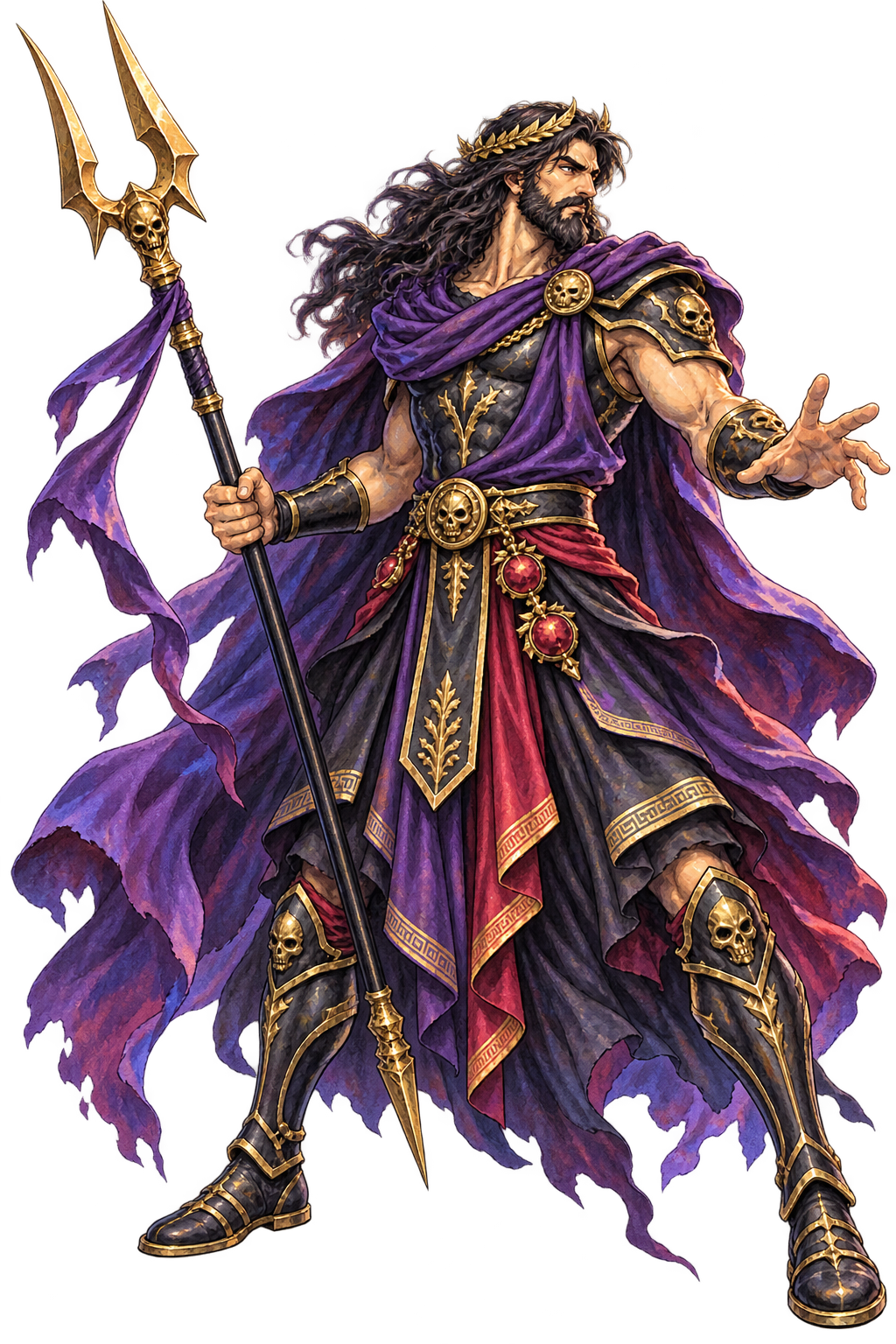 Hades painted full-body character portrait