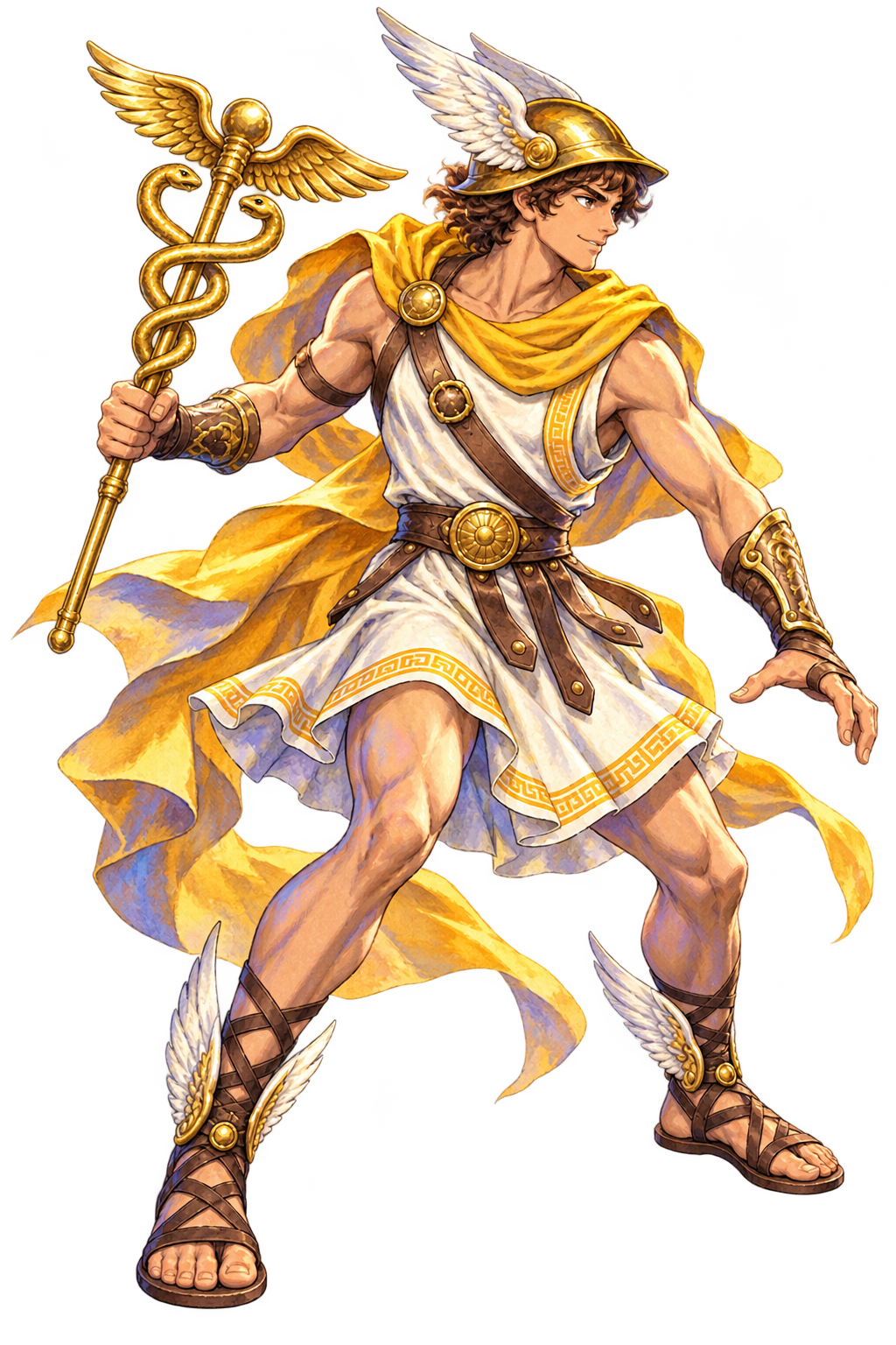 Hermes painted full-body character portrait