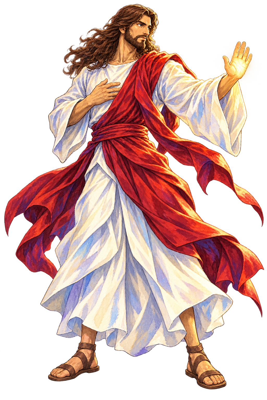 Jesus painted full-body character portrait