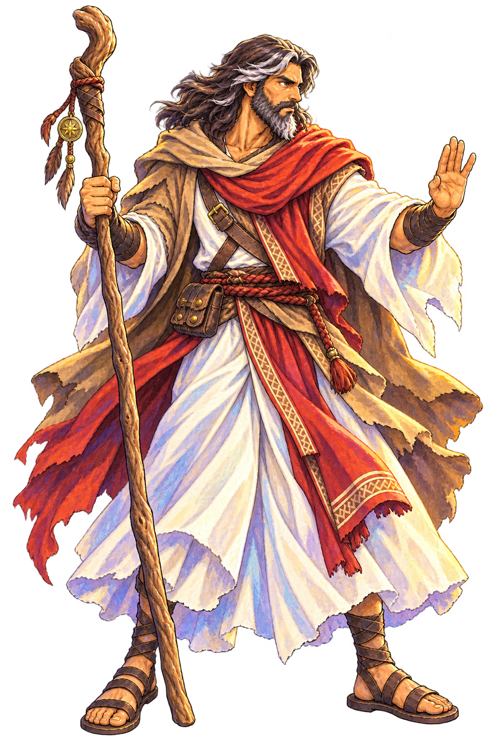 Job painted full-body character portrait