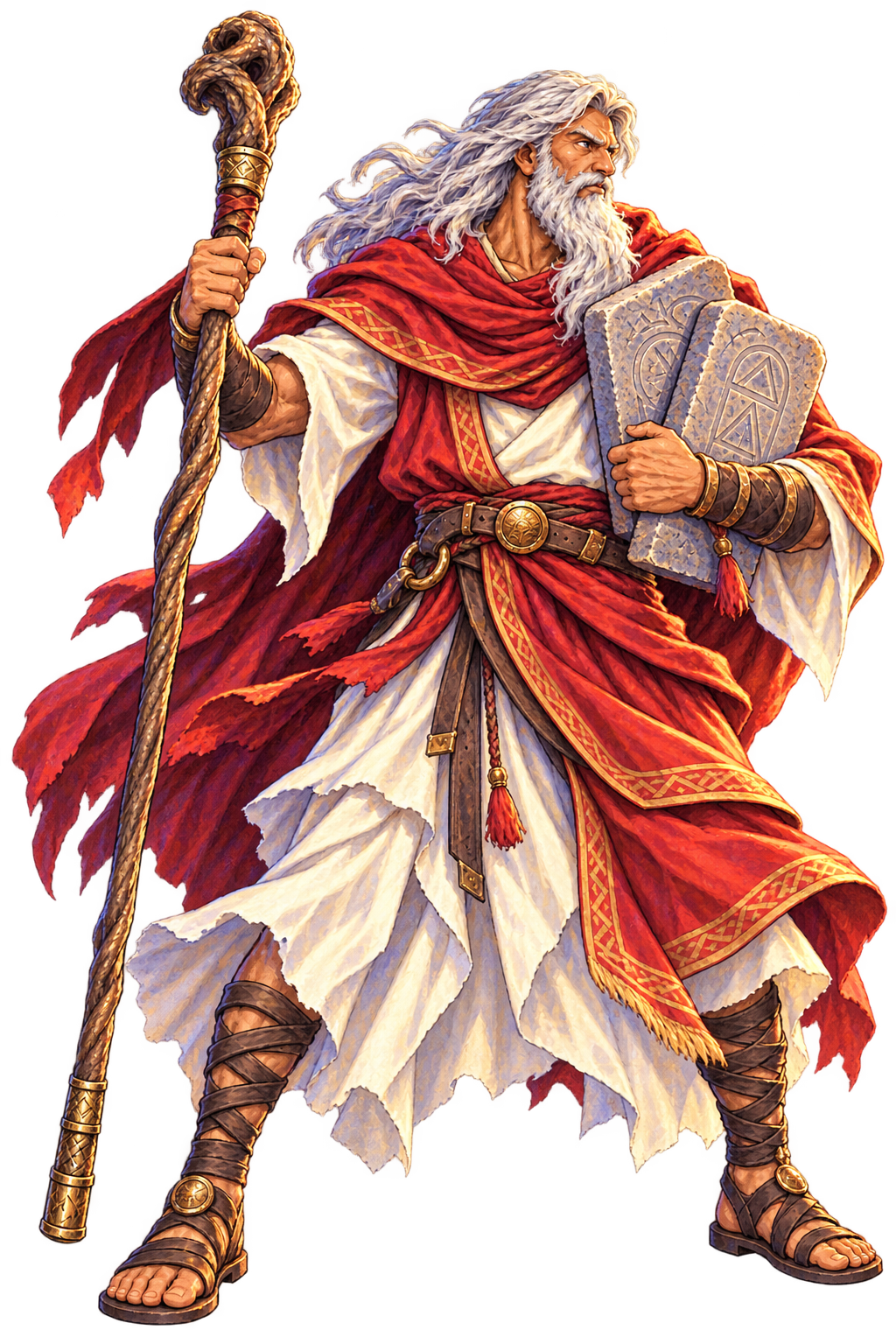 Moses painted full-body character portrait