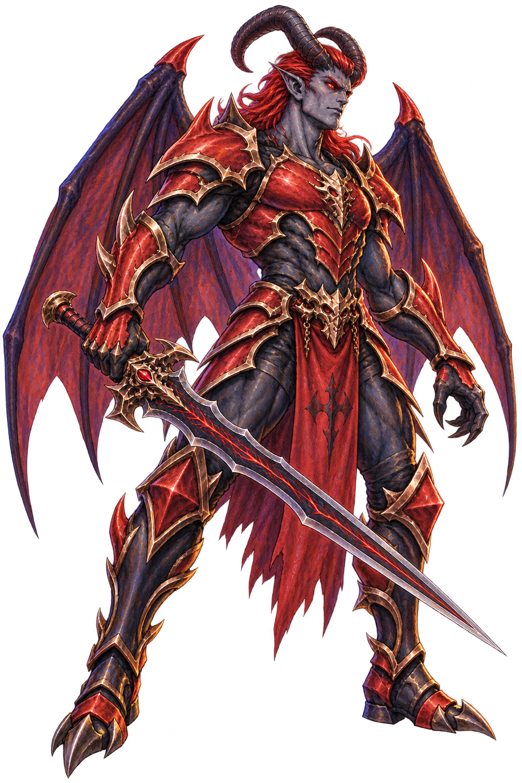 Satan painted full-body character portrait