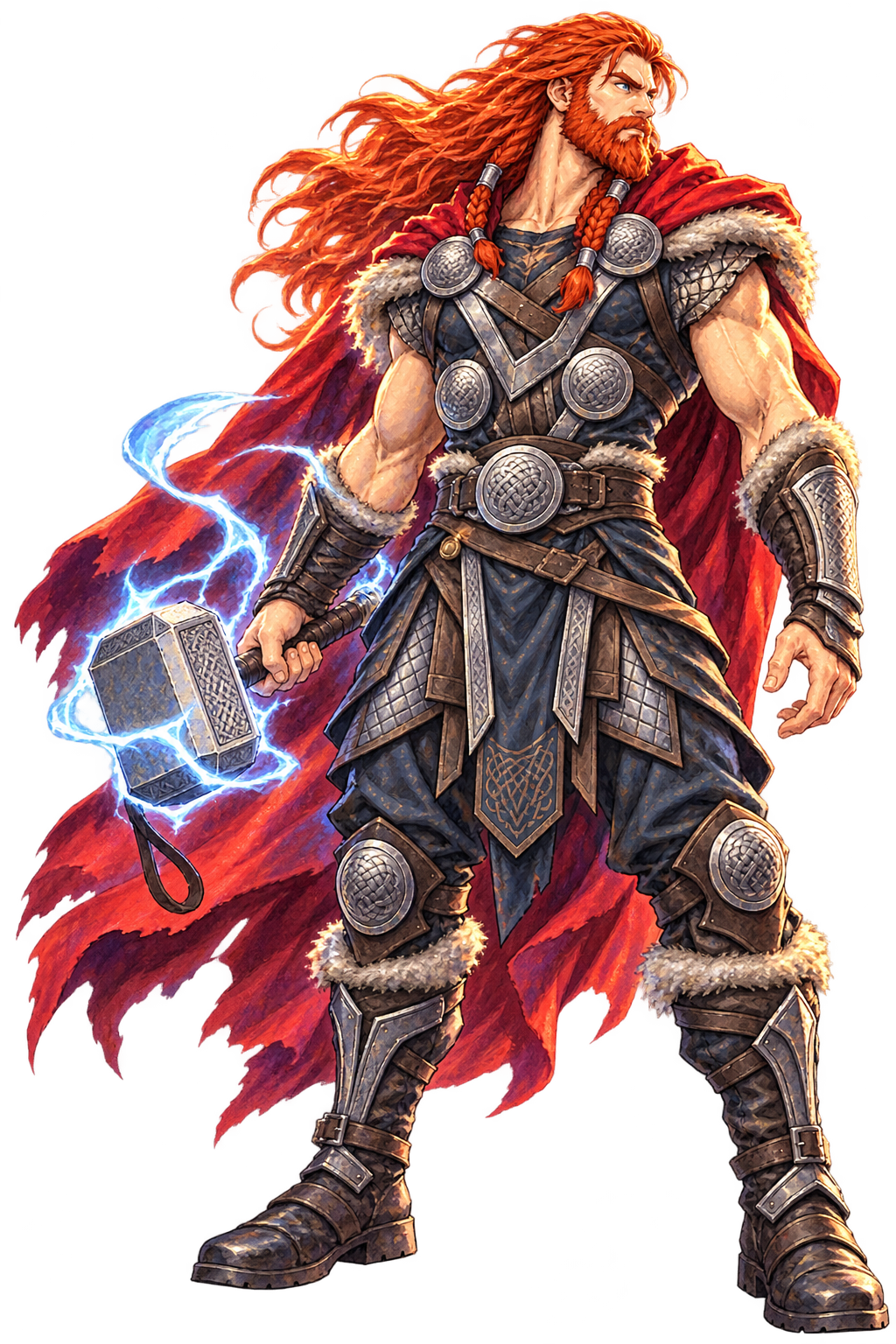 Thor painted full-body character portrait