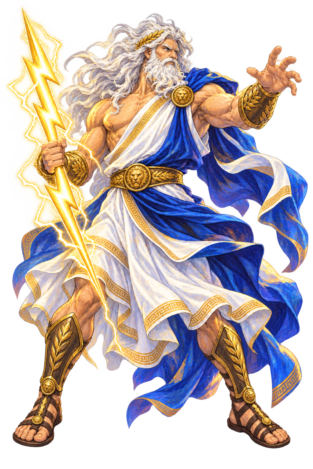 Zeus painted full-body character portrait