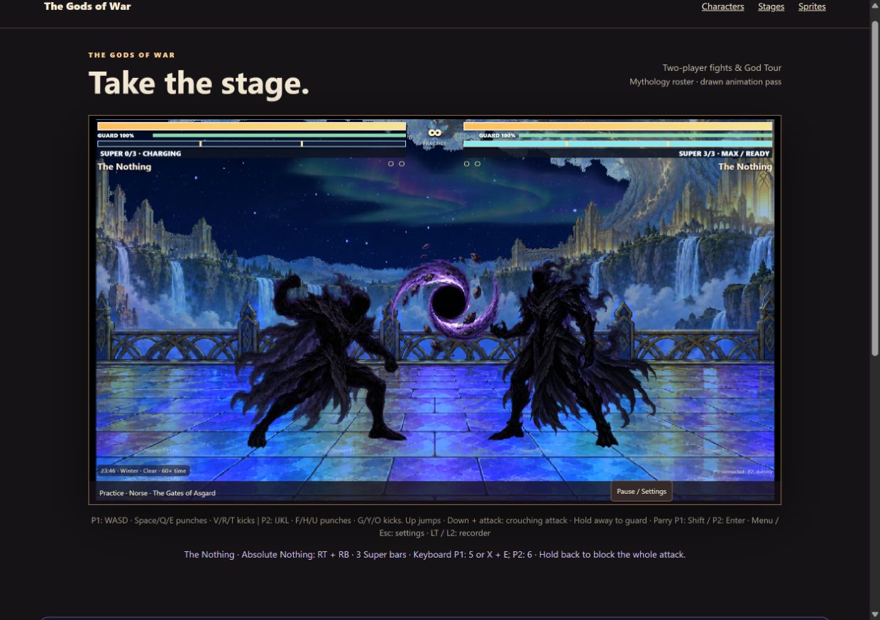 Actual local gameplay: the black hole absorbs the stage during the screen-wide attack.
