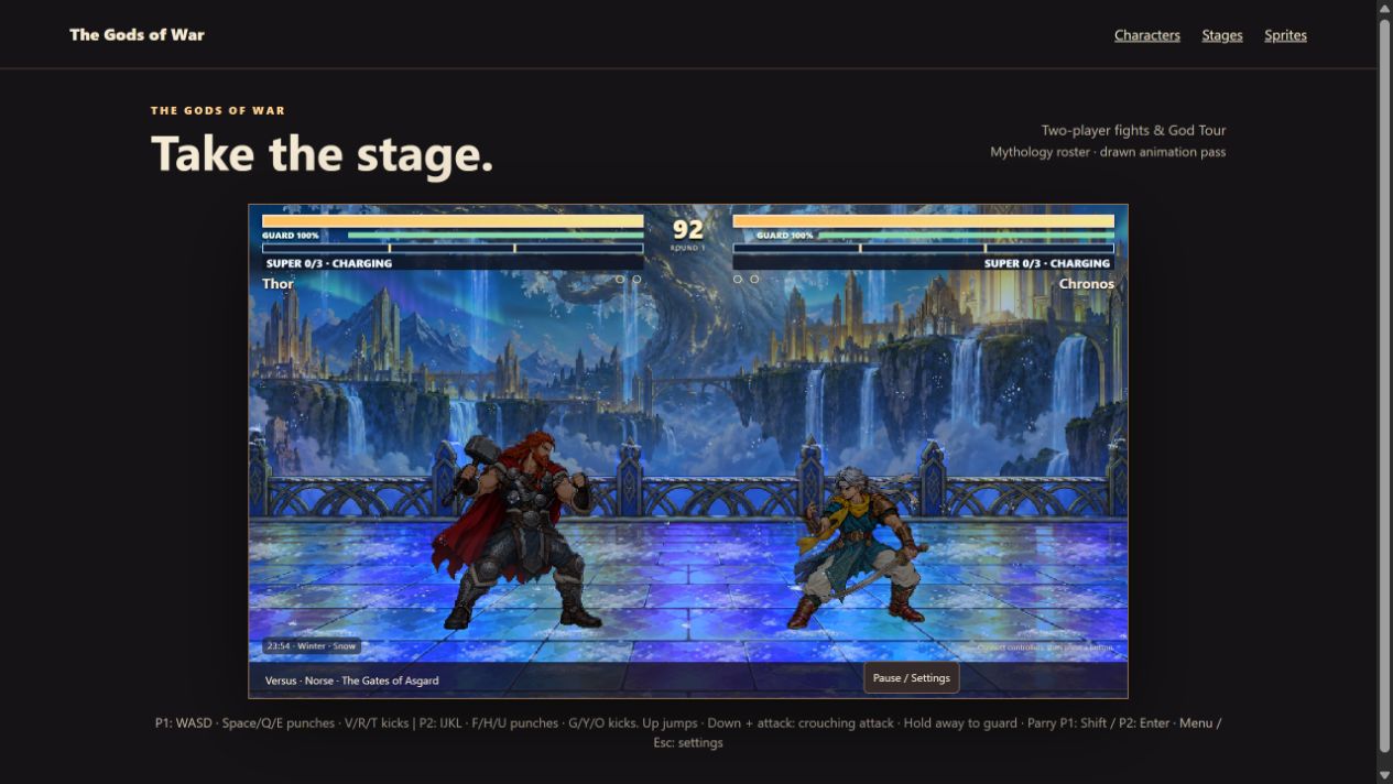 The corrected rainbow deck in the actual Asgard arena, with original snow and lighting aligned to the scenery.