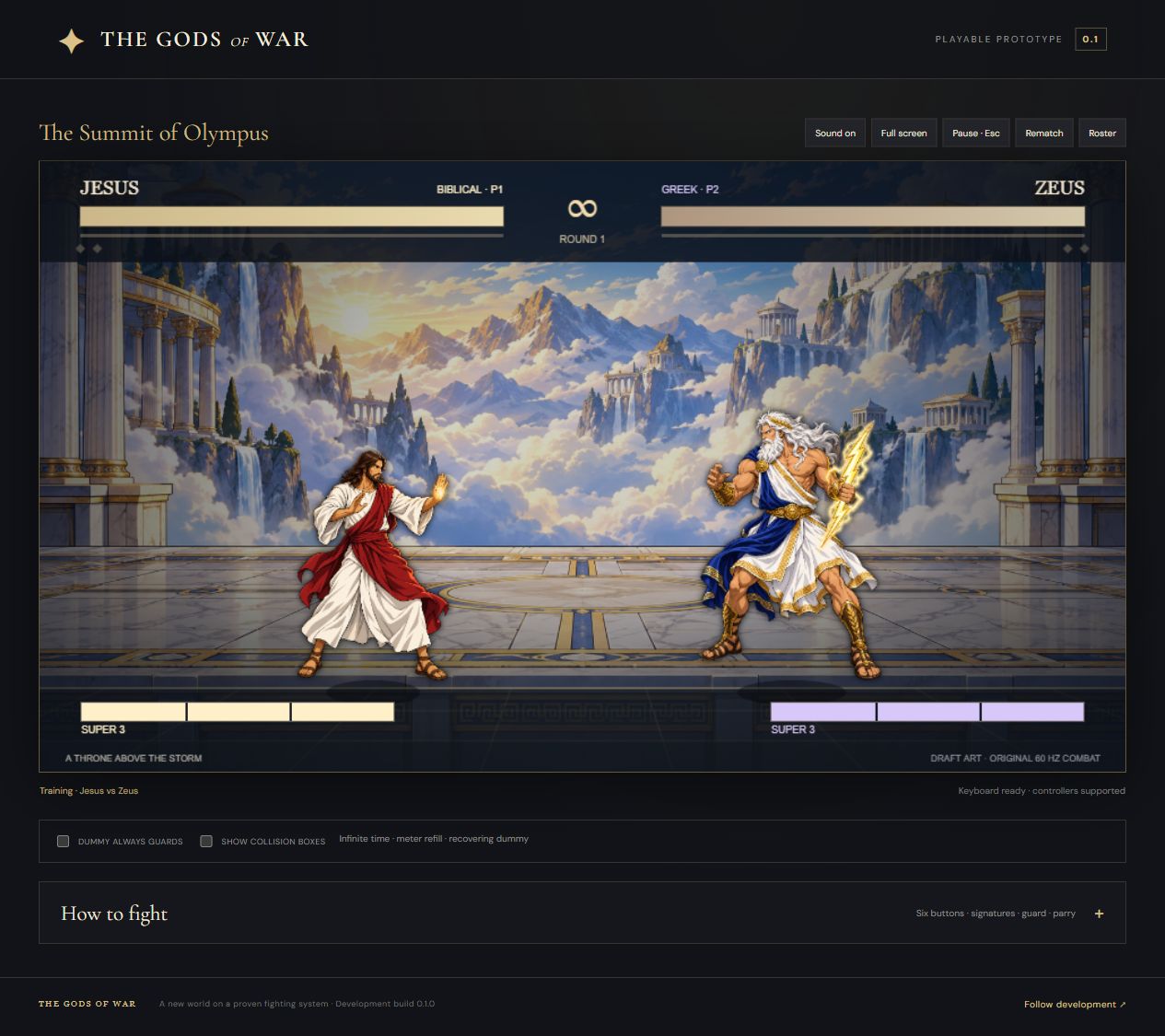 Actual gameplay capture in the Olympus arena